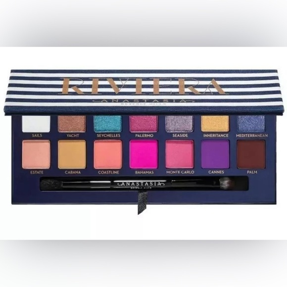 ANASTASIA BEVERLY HILLS Riviera Eyeshadow Palette *14 Shades* with Brush, NIB - Picture 2 of 3